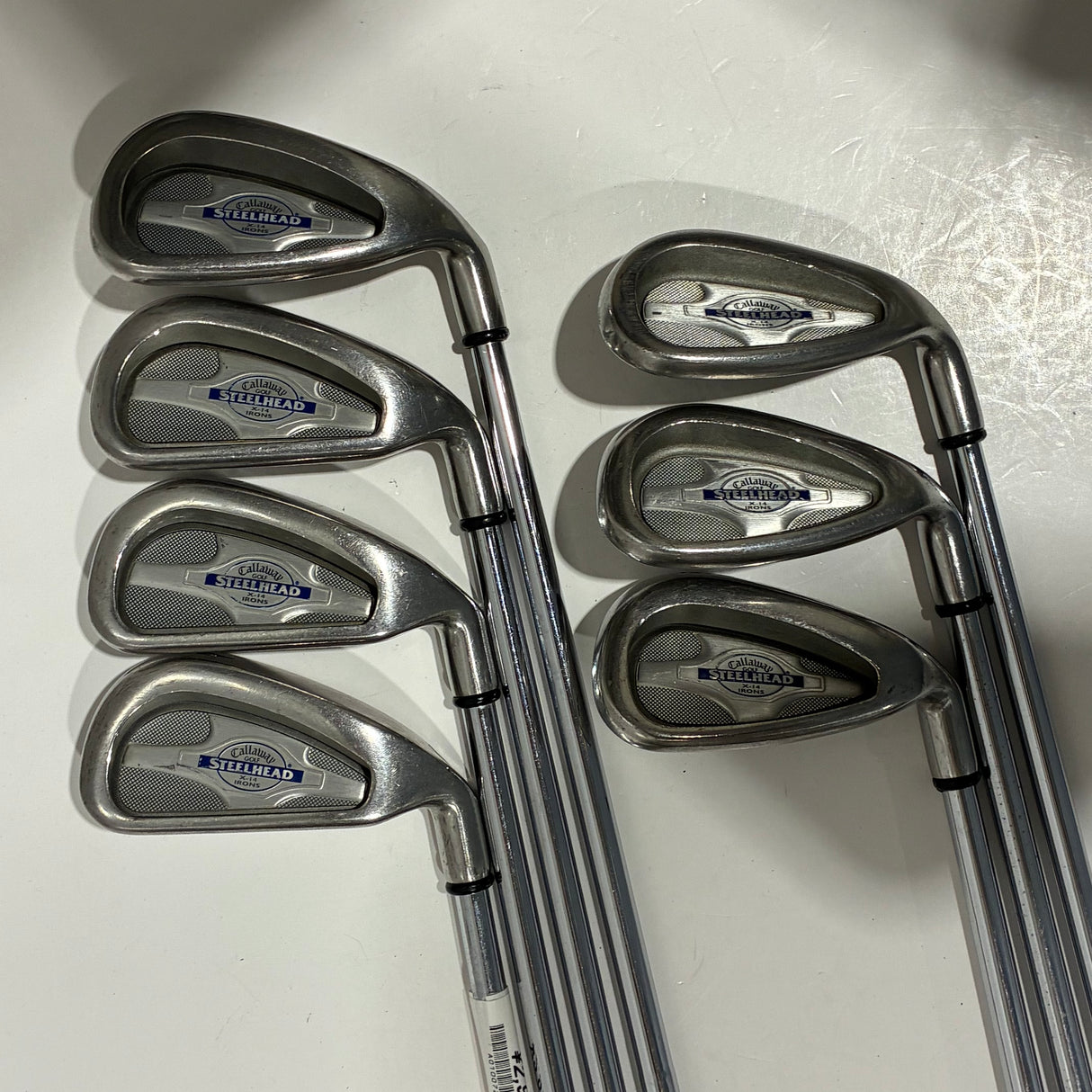 (We have a x16 7 iron) Callaway Steelhead X-14 Iron Set 4-P+A Stiff Flex *Missing 7 Iron